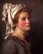 Louis David Portrait Of A Young Woman In A Turban, Jacques-Louis David